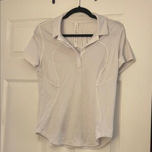 Lululemon Athletica Cream Short Sleeve Polo